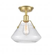 Innovations Lighting 422-1F-SB-10SDY - Luna - 1 Light - 11 inch - Satin Brass - Flush Mount