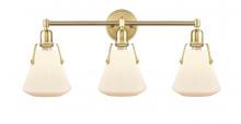 Innovations Lighting 422-3W-SB-7W - Luna - 3 Light - 29 inch - Satin Brass - Bath Vanity Light