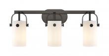 Innovations Lighting 423-3W-BK-G423-7WH - Pilaster - 3 Light - 24 inch - Matte Black - Bath Vanity Light