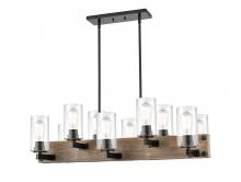Innovations Lighting 424-10CH-BK-CL - Diego - 10 Light - 37 inch - Matte Black - Stem hung - Island Light