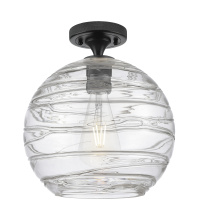 Innovations Lighting 434-1F-BK-G1213-10CL - Crown Point - 1 Light - 10 inch - Matte Black - Flush Mount