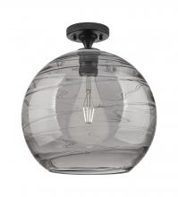 Innovations Lighting 434-1F-BK-G1213-12SM - Crown Point - 1 Light - 12 inch - Matte Black - Flush Mount