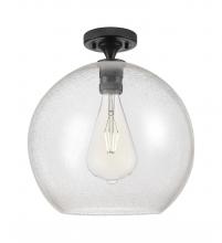 Innovations Lighting 434-1F-BK-G124-12 - Crown Point - 1 Light - 12 inch - Matte Black - Flush Mount