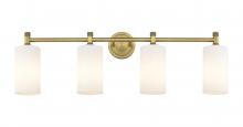 Innovations Lighting 434-4W-BB-G434-7WH - Crown Point - 4 Light - 34 inch - Brushed Brass - Bath Vanity Light