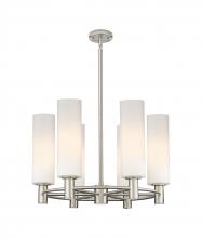Innovations Lighting 434-6CR-SN-G434-12WH - Crown Point - 6 Light - 24 inch - Satin Nickel - Chandelier