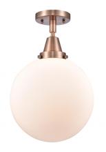 Innovations Lighting 447-1C-AC-G201-10 - Beacon - 1 Light - 10 inch - Antique Copper - Semi-Flush Mount