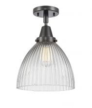 Innovations Lighting 447-1C-BK-G222 - Seneca Falls - 1 Light - 10 inch - Matte Black - Semi-Flush Mount