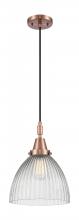 Innovations Lighting 447-1P-AC-G222 - Seneca Falls - 1 Light - 10 inch - Antique Copper - Mini Pendant