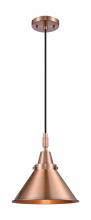 Innovations Lighting 447-1P-AC-M10-AC - Briarcliff - 1 Light - 10 inch - Antique Copper - Mini Pendant