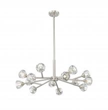 Innovations Lighting 465-14CR-SN-G465-CL - Aurora - 14 Light - 28 inch - Satin Nickel - Chandelier
