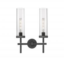 Innovations Lighting 471-2W-WZ-G471-12CL - Lincoln - 2 Light - 14 inch - Weathered Zinc - Bath Vanity Light
