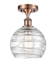 Innovations Lighting 516-1C-AC-G1213-8CL - Athens Deco Swirl - 1 Light - 8 inch - Antique Copper - Semi-Flush Mount