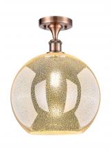 Innovations Lighting 516-1C-AC-G128-12 - Athens - 1 Light - 12 inch - Antique Copper - Semi-Flush Mount