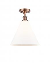 Innovations Lighting 516-1C-AC-GBC-121 - Berkshire - 1 Light - 12 inch - Antique Copper - Semi-Flush Mount