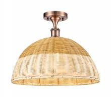 Innovations Lighting 516-1C-AC-NBD2-16-NAT - Bristol Natural II - 1 Light - 16 inch - Antique Copper - Semi-Flush Mount