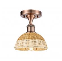 Innovations Lighting 516-1C-AC-NBD2-75-NAT - Bristol Natural II - 1 Light - 8 inch - Antique Copper - Semi-Flush Mount