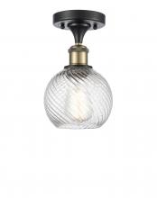 Innovations Lighting 516-1C-BAB-G1214-6 - Small Twisted Swirl 1 Light Semi-Flush Mount part of the Ballston Collection