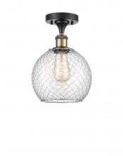 Innovations Lighting 516-1C-BAB-G122-8CSN - Farmhouse Chicken Wire 1 Light Semi-Flush Mount