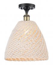 Innovations Lighting 516-1C-BAB-NBD-12-NAT - Bristol Natural - 1 Light - 6 inch - Black Antique Brass - Semi-Flush Mount