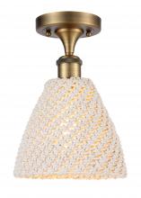 Innovations Lighting 516-1C-BB-NBD-75-NAT - Bristol Natural - 1 Light - 6 inch - Brushed Brass - Semi-Flush Mount