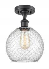 Innovations Lighting 516-1C-BK-G122-8CSN - Farmhouse Chicken Wire 1 Light Semi-Flush Mount