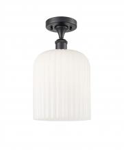 Innovations Lighting 516-1C-BK-G559-8GWH - Bridal Veil - 1 Light - 5 inch - Matte Black - Semi-Flush Mount