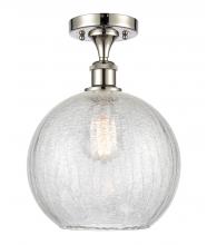 Innovations Lighting 516-1C-PN-G125-10 - Athens - 1 Light - 10 inch - Polished Nickel - Semi-Flush Mount