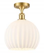 Innovations Lighting 516-1C-SG-G1217-10WV - White Venetian - 1 Light - 10 inch - Satin Gold - Semi-Flush Mount