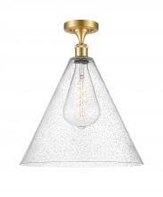 Innovations Lighting 516-1C-SG-GBC-164 - Berkshire - 1 Light - 16 inch - Satin Gold - Semi-Flush Mount