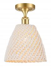 Innovations Lighting 516-1C-SG-NBD-9-NAT - Bristol Natural - 1 Light - 6 inch - Satin Gold - Semi-Flush Mount