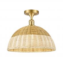 Innovations Lighting 516-1C-SG-NBD2-16-NAT - Bristol Natural II - 1 Light - 16 inch - Satin Gold - Semi-Flush Mount
