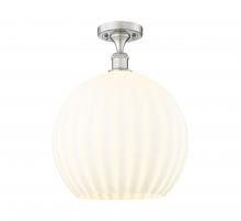 Innovations Lighting 516-1C-SN-G1217-14WV - White Venetian - 1 Light - 14 inch - Brushed Satin Nickel - Semi-Flush Mount