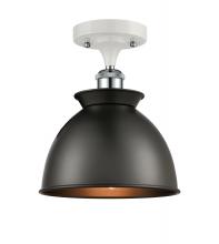 Innovations Lighting 516-1C-WPC-M14-BK - Adirondack - 1 Light - 8 inch - White Polished Chrome - Semi-Flush Mount