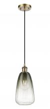 Innovations Lighting 516-1P-AB-G480-6SL - Brookhaven Almond - 1 Light - 6 inch - Antique Brass - Cord hung - Mini Pendant