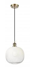 Innovations Lighting 516-1P-AB-G481-10OP - Brookhaven Sphere - 1 Light - 11 inch - Antique Brass - Cord hung - Mini Pendant