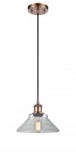 Innovations Lighting 516-1P-AC-G132 - Orwell - 1 Light - 8 inch - Antique Copper - Cord hung - Mini Pendant