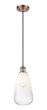 Innovations Lighting 516-1P-AC-G480-6OP - Brookhaven Almond - 1 Light - 6 inch - Antique Copper - Cord hung - Mini Pendant
