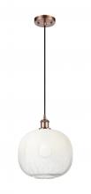 Innovations Lighting 516-1P-AC-G481-10OP - Brookhaven Sphere - 1 Light - 11 inch - Antique Copper - Cord hung - Mini Pendant