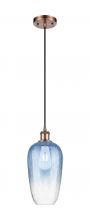Innovations Lighting 516-1P-AC-G484-7SB - Brookhaven Flute - 1 Light - 7 inch - Antique Copper - Cord hung - Mini Pendant