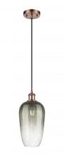 Innovations Lighting 516-1P-AC-G484-7SL - Brookhaven Flute - 1 Light - 7 inch - Antique Copper - Cord hung - Mini Pendant