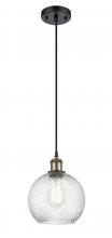 Innovations Lighting 516-1P-BAB-G1214-8 - Twisted Swirl 1 Light Mini Pendant part of the Ballston Collection