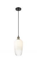 Innovations Lighting 516-1P-BAB-G484-7OP - Brookhaven Flute - 1 Light - 7 inch - Black Antique Brass - Cord hung - Mini Pendant