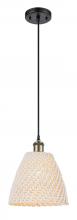 Innovations Lighting 516-1P-BAB-NBD-9-NAT - Bristol Natural - 1 Light - 6 inch - Black Antique Brass - Cord hung - Mini Pendant