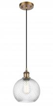 Innovations Lighting 516-1P-BB-G1214-8 - Twisted Swirl 1 Light Mini Pendant part of the Ballston Collection