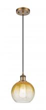 Innovations Lighting 516-1P-BB-G483-8AM - Brookhaven Globe - 1 Light - 8 inch - Brushed Brass - Cord hung - Mini Pendant