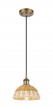 Innovations Lighting 516-1P-BB-NBD2-75-NAT - Bristol Natural II - 1 Light - 8 inch - Brushed Brass - Cord hung - Mini Pendant