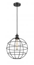 Innovations Lighting 516-1P-BK-CE-12-BK - Lake Placid - 1 Light - 12 inch - Matte Black - Mini Pendant