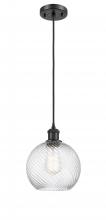 Innovations Lighting 516-1P-BK-G1214-8 - Twisted Swirl 1 Light Mini Pendant part of the Ballston Collection