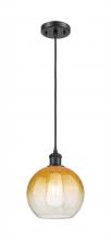 Innovations Lighting 516-1P-BK-G483-8AM - Brookhaven Globe - 1 Light - 8 inch - Matte Black - Cord hung - Mini Pendant