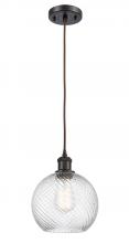 Innovations Lighting 516-1P-OB-G1214-8 - Twisted Swirl 1 Light Mini Pendant part of the Ballston Collection